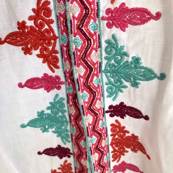 Johnny Was Embroidered Sleeveless Pocket Kimono L - Picture 8 of 16